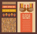 Thanksgiving and Autumn design elements with coordinating background pattern.