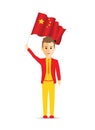 China flag waving man and woman Royalty Free Stock Photo