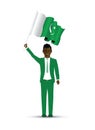 Pakistan flag waving man and woman