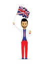 Man waving the uk flag Royalty Free Stock Photo