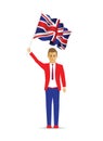 Man waving the uk flag Royalty Free Stock Photo