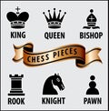 Set of chess piece element, winner and looser concept, in a fair game.