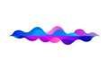 Speaking sound wave.Colorful motion gradient.Rhythm.Abstract vector background.Music audio technology equalizer on white backgroun