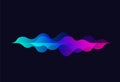 Speaking sound wave.Colorful motion gradient.Rhythm.Abstract vector background.Music audio technology equalizer on black backgroun Royalty Free Stock Photo