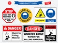 Set of safety head sign.