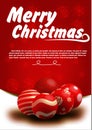 Merry cristmas card red background. happy new year 2019. ready for poster or flyer. Royalty Free Stock Photo