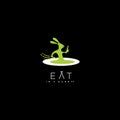 Rabbit vector logo. Fast food logo. Restaurant logo. Royalty Free Stock Photo