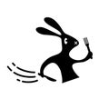 Rabbit vector logo. Fast food logo. Restaurant logo. Royalty Free Stock Photo
