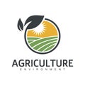 Round Emblem / Badge for Agriculture company logo design vector illustration