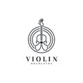 Line Art Violin / Cello logo design inspiration - Vector Illustration