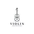 Line Art Violin / Cello logo design inspiration - Vector Illustration