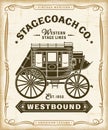 Vintage Western Stagecoach Label Graphics Royalty Free Stock Photo