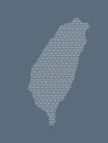 Taiwan vector map using white binary digits on dark background to mean digital country and the advancement of technology