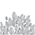 Printleaves pattern hypster style handdrawn illustration vector for background purpose or printable images