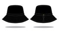 Black Bucket Hat With Fitted Stopper for Template Royalty Free Stock Photo