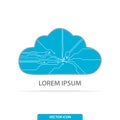 Cloud Computing Logo, Digital storage and Cloud computing service concept. Vector illustration