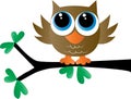 A sweet little adorable brown owl Royalty Free Stock Photo