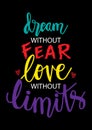 Dream without fear, love without limits. Royalty Free Stock Photo