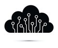 Abstract cloud computer chip icon Royalty Free Stock Photo