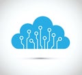 Abstract cloud computer chip icon Royalty Free Stock Photo