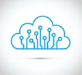Abstract cloud computer chip icon Royalty Free Stock Photo