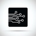 Computer chip icon Royalty Free Stock Photo
