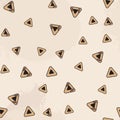 Hamantash seamless pattern on Brown background