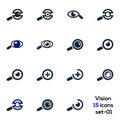 Eye, vision , business , medical vision icons set 01