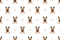 Vector cartoon character great dane dog seamless pattern