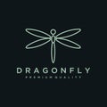 Unique dragonfly logo template. simple shape and color. vector. editable. Minimalist elegant Dragonfly logo design with line art s