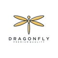 Unique dragonfly logo template. simple shape and color. vector. editable. Minimalist elegant Dragonfly logo design with line art s