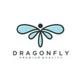 Unique dragonfly logo template. simple shape and color. vector. editable. Minimalist elegant Dragonfly logo design with line art s