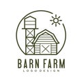 Farmhouse logo, agriculture vector, black emblem, natural product, Simple Minimalist Barn Farm Logo design inspiration