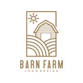 Farmhouse logo, agriculture vector, black emblem, natural product, Simple Minimalist Barn Farm Logo design inspiration