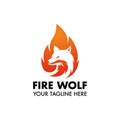 Fire Wolf Mascot or Logo For Your Design or Company