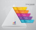 5 steps pyramid with free space for text on each level. infographics, presentations or advertising.