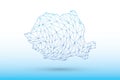 Romania map vector of blue color geometric connected lines using triangles on light background illustration meaning network Royalty Free Stock Photo
