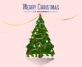 Beauty decoration christmas tree with gold ribbon