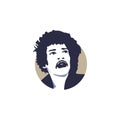 Jimmy Hendrix incredible guitarist face vector illustration isolated simple style art