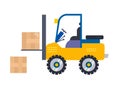 Forklift transporting cargo Royalty Free Stock Photo