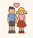Little boy and girl holding hands,Couple Love Royalty Free Stock Photo
