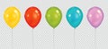 Set of realistic vector colorful balloons isolated on transparent background. - Illustration Royalty Free Stock Photo