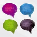Set of vector abstract polygon speech bubbles. - Vector Royalty Free Stock Photo