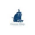 Ship logo vector art. Shop logo template