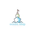 Ship logo vector art. Shop logo template