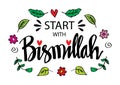 Start with bismillah. Islamic poster.