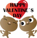 Happy valentines day love romance two sweet dogs Royalty Free Stock Photo