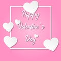 background with white hearts for valentine`s day