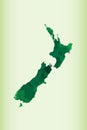 New Zealand watercolor map vector illustration of green color on light background using paint brush in paper page Royalty Free Stock Photo