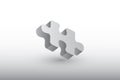 A piece of jigsaw puzzle vector illustration in gray color on white background to show strategy of team in business and industry Royalty Free Stock Photo